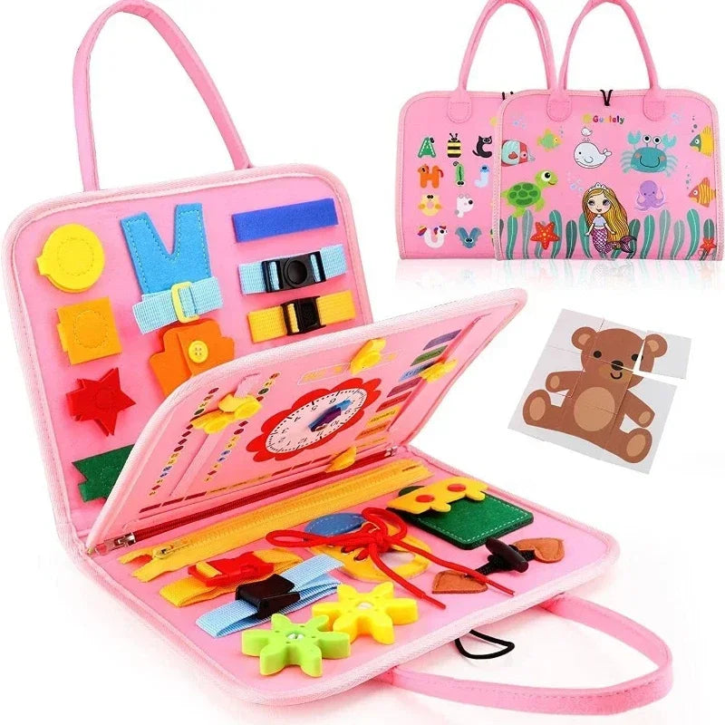 Montessori Kids Travel Toy Felt Activity Quiet Books Busy Board Activity Educational Sensory Learning Book