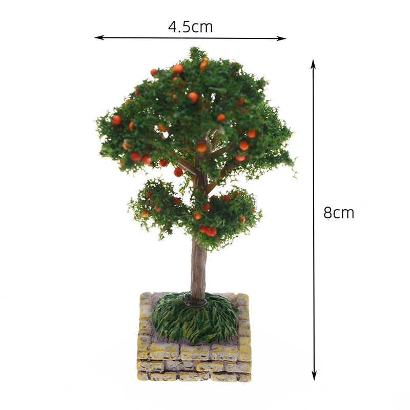 1:12 Dollhouse Miniature Landscape Tree Orange Tree Garden Decor Toy Doll House Accessories