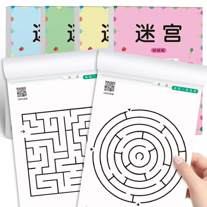 Enhancing Brain Maze Training Book - Attraction Concentration Puzzle for Adolescents Children Maze Game Book Student