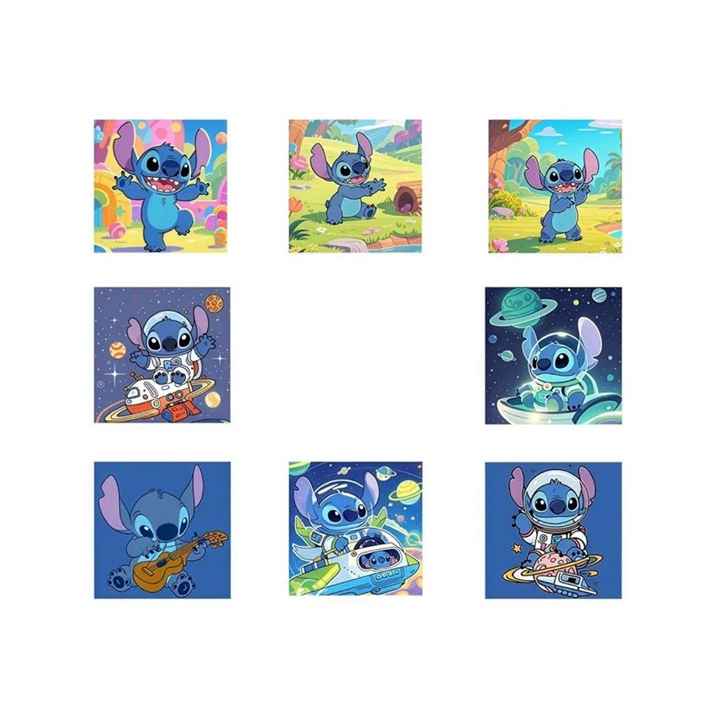 500/1000pcs/roll Disney Stitch Blue Kawaii Stickers Luggage Graffiti Toy Decals Decoration Sticker Gift Closure Sticker