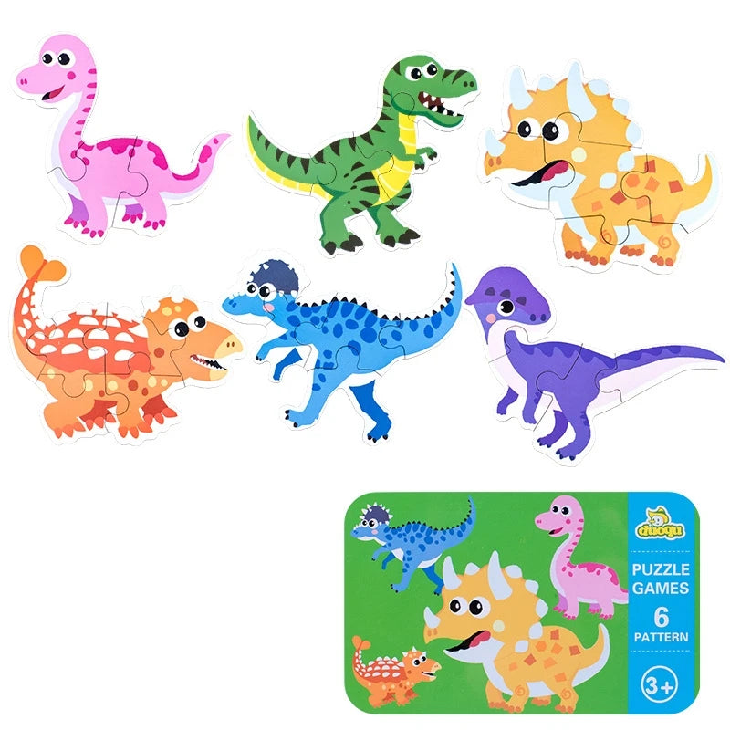 Montessori Baby Puzzle Educational Toys Wood 3D Puzzle Games Iron Box children Puzzles Jigsaw Wooden Puzzles For Kids 2 3 4 Year