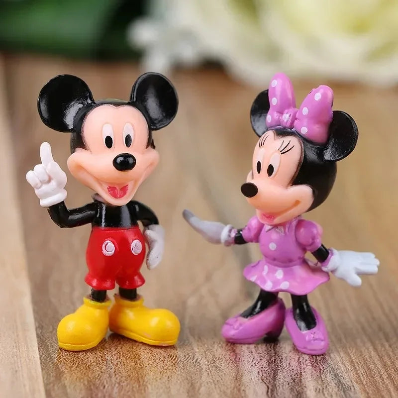 6Pcs/Set Disney GK Mickey Mouse Minnie Goofy Plut Donald Duck Daisy Anime Character PVC Model Toy Collection Ornaments Xmas Gift