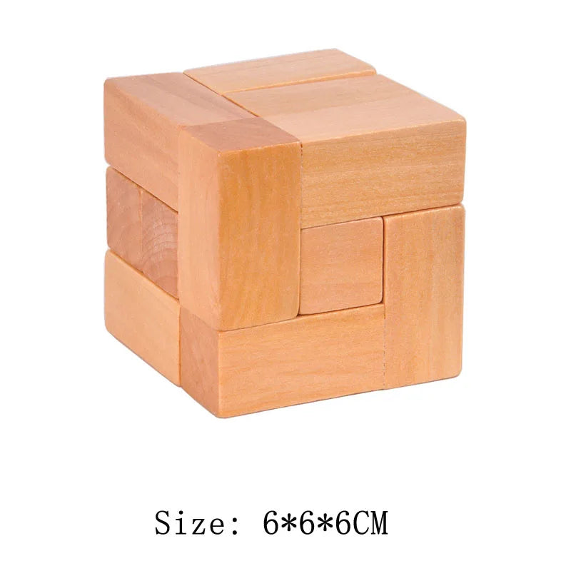 Wooden Luban Lock Unlock Interlock Game Brain Teaser Puzzle Inteligencia Rompecabezas 3D De Madera Montessori Educational Toys