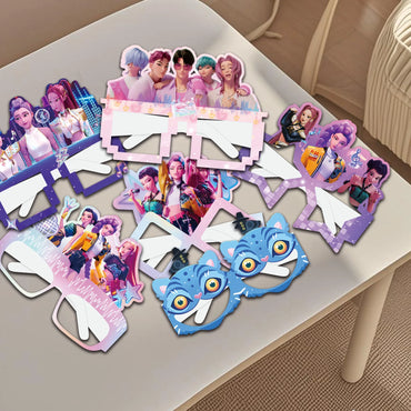 New Kpop Demon Hunters Glasses Birthday Decorations Party Racing Glasses Masks Children's Birthday Party Photography Props Party