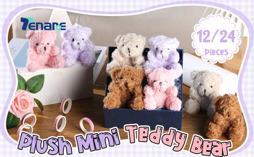 10-30Pcs Mini Plush Bears Small Bear Stuffed Animal Toys Tiny Fuzzy Bear Soft Bear Stuffed Doll for Birthday Gifts Party Favors