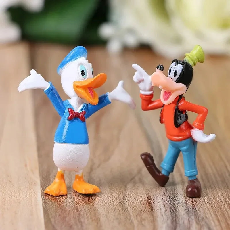 6Pcs/Set Disney GK Mickey Mouse Minnie Goofy Plut Donald Duck Daisy Anime Character PVC Model Toy Collection Ornaments Xmas Gift