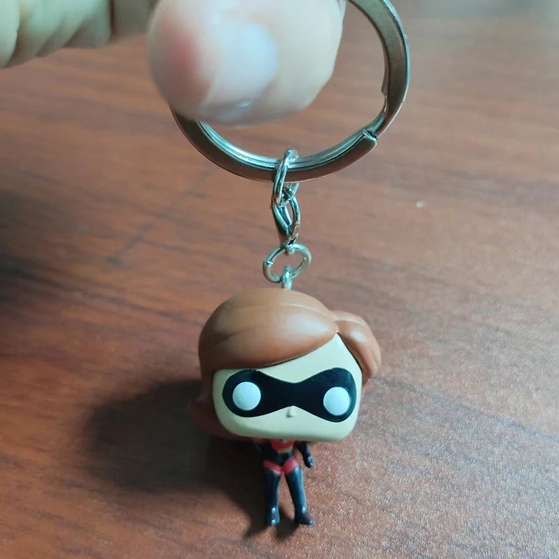 Disney Pixar Pocket Keychain The Incredibles ELASTIGIRL WRECK-IT RALPH MOANA MAUI Figure Model Toys for Children Christmas Gifts