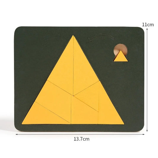 Irregular Shape Triangle Puzzle Colorful Logic Training Wooden Block Puzzle Montessori Three-Dimensional Brain Teaser Game