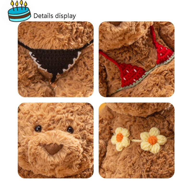 28/36/47CM Bartholomew Bear Plush Toys Soft Stuffed Cartoon Animal Doll Cute Bear Wear Bikini Doll Funny Gifts