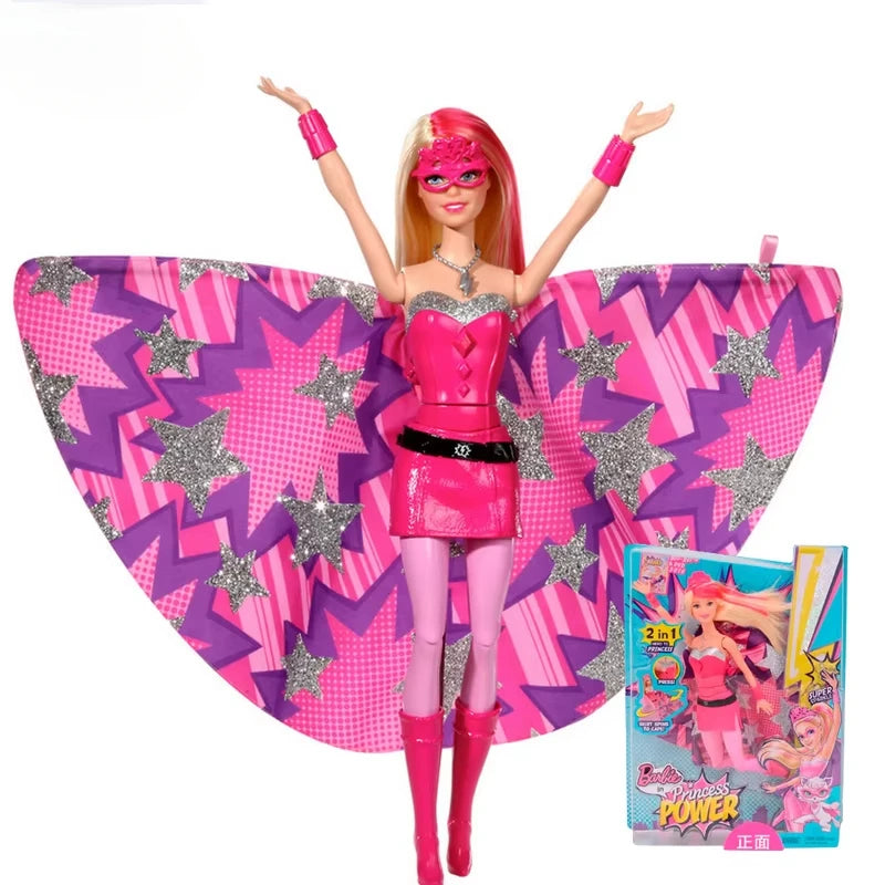 Original Barbie Dolls Holiday Pink Fashion Princess Hero Extraordinary Magical Transformation Handsome Toys for Girls Scene Gift