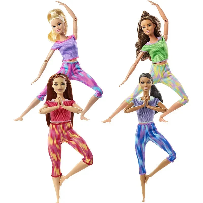 100% Original Barbie Made To Move 22 Joints Yoga Dolls for Girl Articulated Moving Joints  Kids Toys Birthday Christmas Gifts