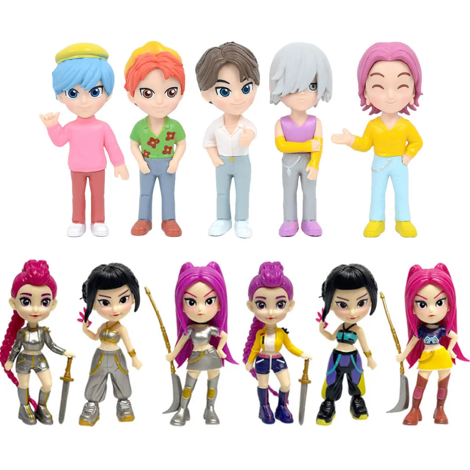 High Quality Kpop Devil Hunter Rumi Zoe Mira anime polyvinyl chloride character collection desktop trinkets Childrens