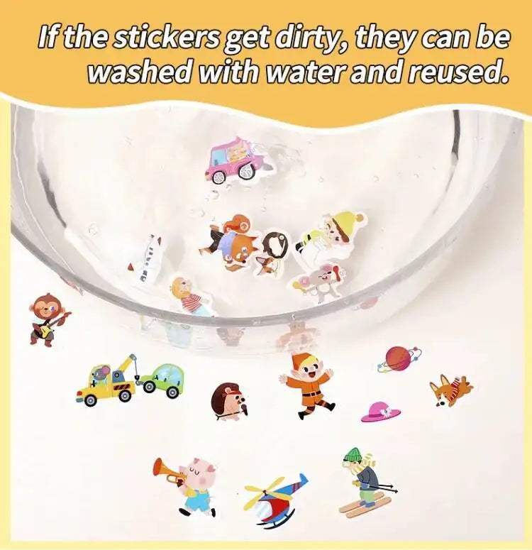 Reusable Sticker Books for Kids Jelly Bubble Scene Stickers DIY Puzzle Game Educational Learning Classic Toys for Children Gift