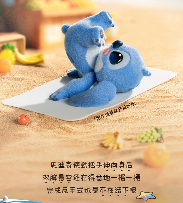 New Toptoy Disney Stitch Energetic Yoga Random Blind Box Series Flocked Figurine Cute Anime Peripheral Doll Collectible Gifts