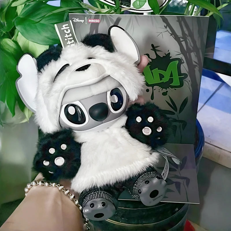Miniso Disney Stitch Panda Edition Vinyl Figure, Limited Collectible Toy, Perfect Christmas Gift for Desk Decor & Keychain