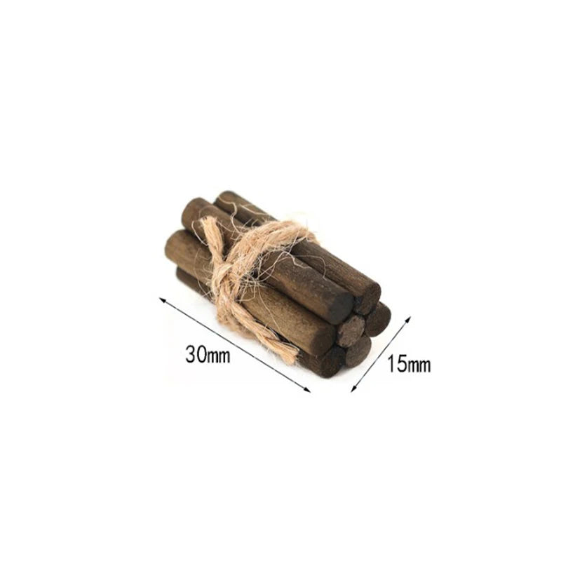 1Pc or 3 Bundles/Set Dollhouse Miniature Bonfire Firewood Model Living Scene Decor Kids Pretend Play Toy Doll House Accessories