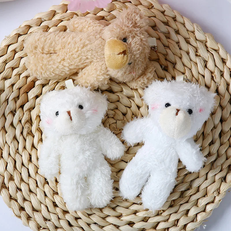 10/30/50pcs12cm Cute Blush Teddy Bear Cartoon Rabbit Bunny Animal Plush Stuffed Dolls Toys Keychain Pendent Small Gift Wholesale