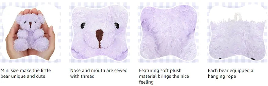 10-30Pcs Mini Plush Bears Small Bear Stuffed Animal Toys Tiny Fuzzy Bear Soft Bear Stuffed Doll for Birthday Gifts Party Favors