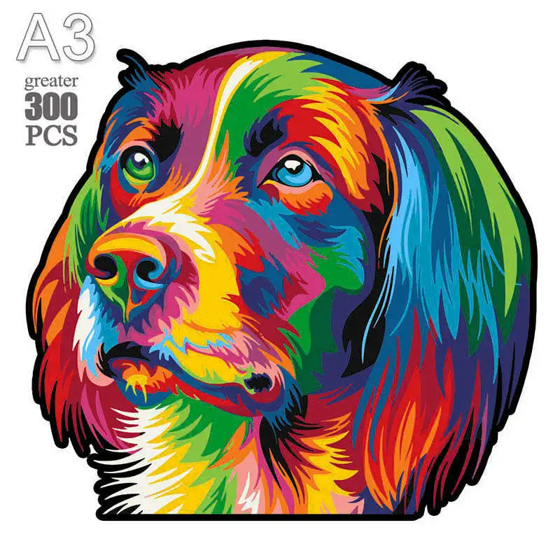 Dog Series Wooden Jigsaw Puzzles Art Unique Animal Shaped Puzzle Diy Leisure Game for Adults Kids Family Home Decor