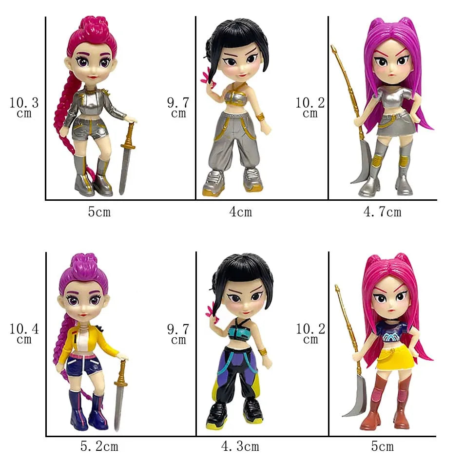 High Quality Kpop Devil Hunter Rumi Zoe Mira anime polyvinyl chloride character collection desktop trinkets Childrens