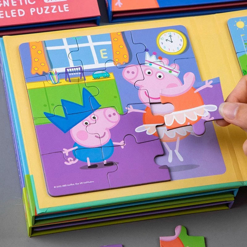 Peppa Pig Magnetic Puzzle Children's early Education Educational Toys George Character Cartoon Puzzle Birthday Gift