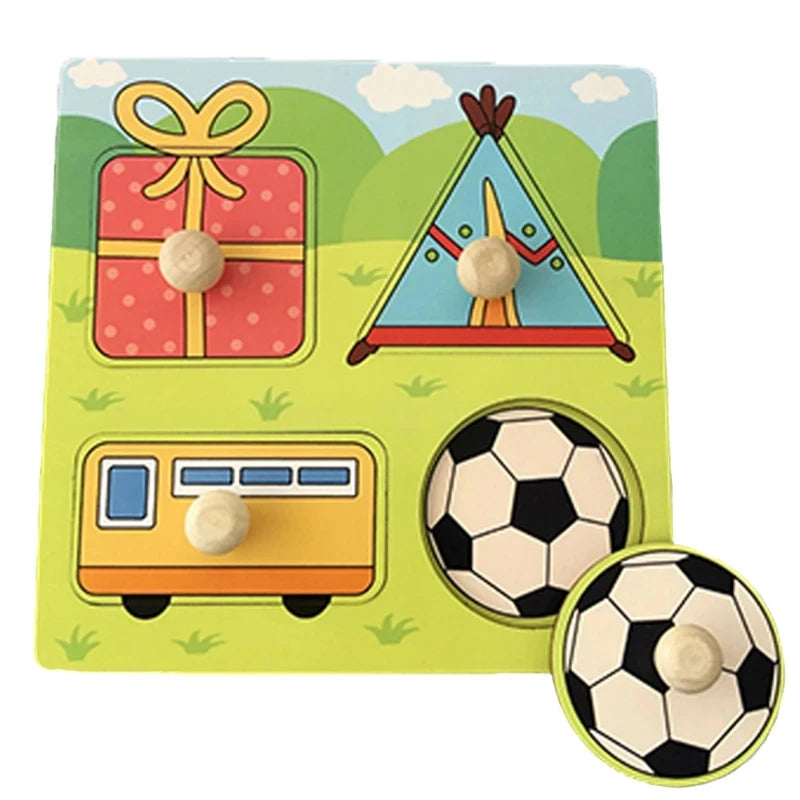 Montessori Baby Toys 3D Wooden Puzzles Children'S Hand Scratch Board Puzzle Kids Early Learning Education Fruit Cognitive Toy