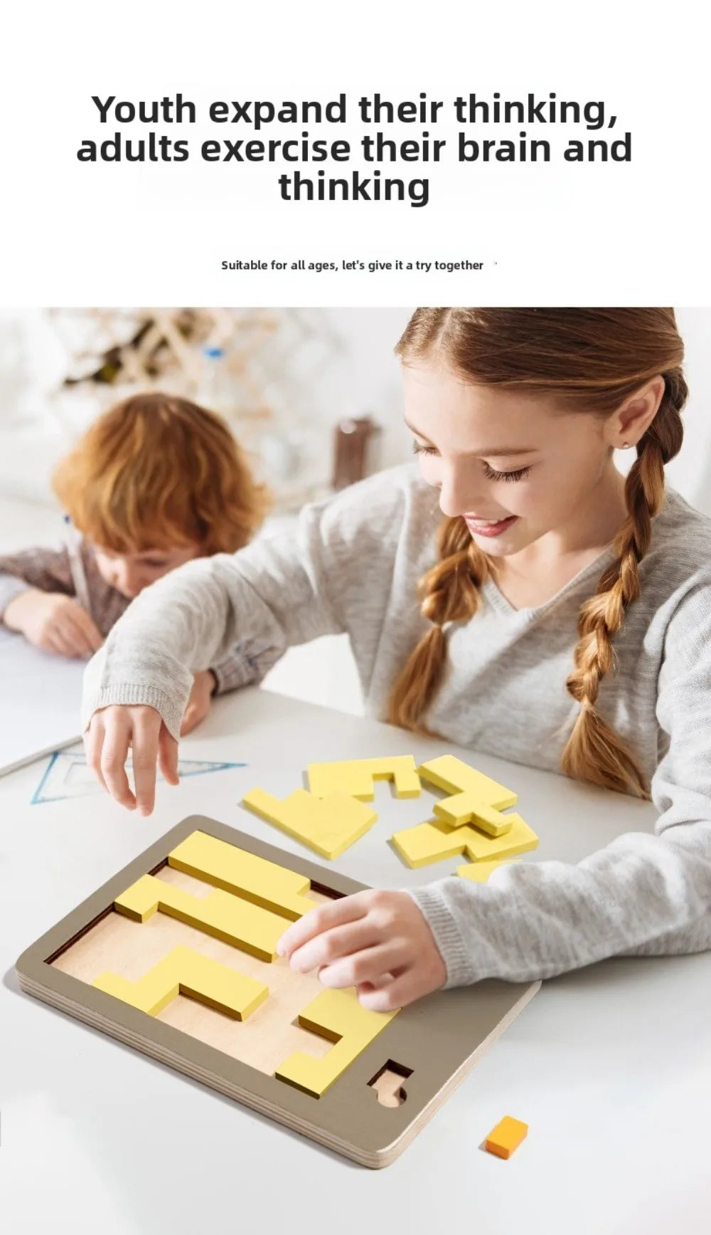 Irregular Shape Triangle Puzzle Colorful Logic Training Wooden Block Puzzle Montessori Three-Dimensional Brain Teaser Game