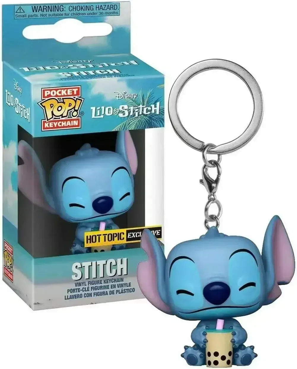 FUNKO POP Disney ELVIS STITCH IN BATHTUB Summer STITCH 626 Keychain Toy TIKI STITCH LILO Vinyl Figure Pocket Pop Keyring Toys