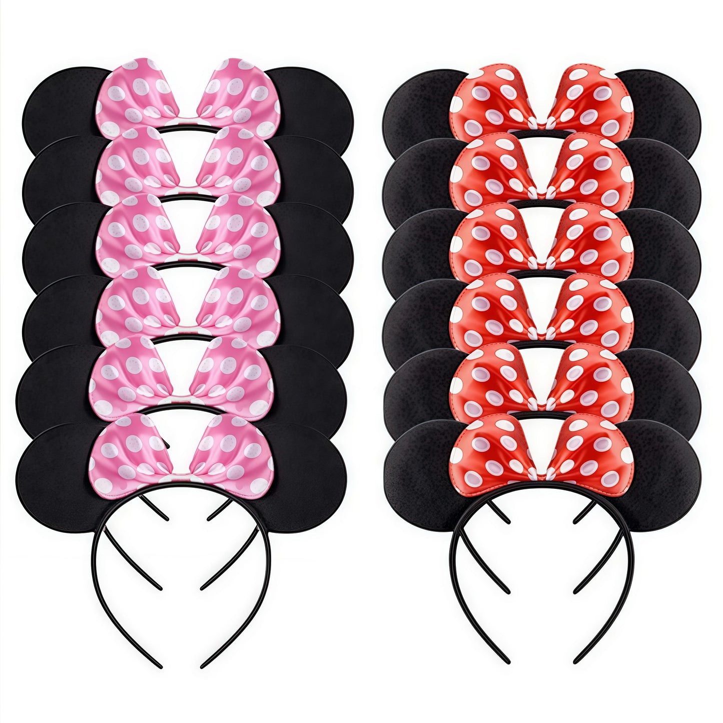 Mickey Ear Headband Hair Ornament Minnie Mickey Mouse Bow Headband Princess Hair Accessory Girls Birthday Party Gift Supplies