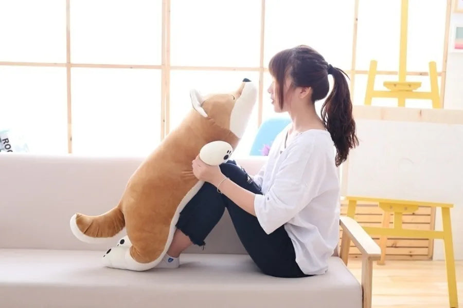 Cartoon Lying Plush Stuffed Dog Pillows Big Toys Shiba Inu Dog Doll Lovely Animal Birthday Gift Plush Pillow for Children