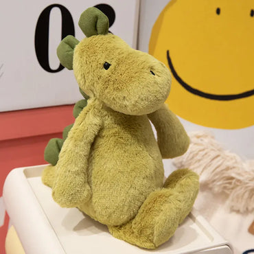 JC Shy Green Dinosaur Series Plush Stuffed Doll Cute Dinosaur Soft Cartoon Chidren Trendy Toy Girl Bag Charm Festive Fun Gifts