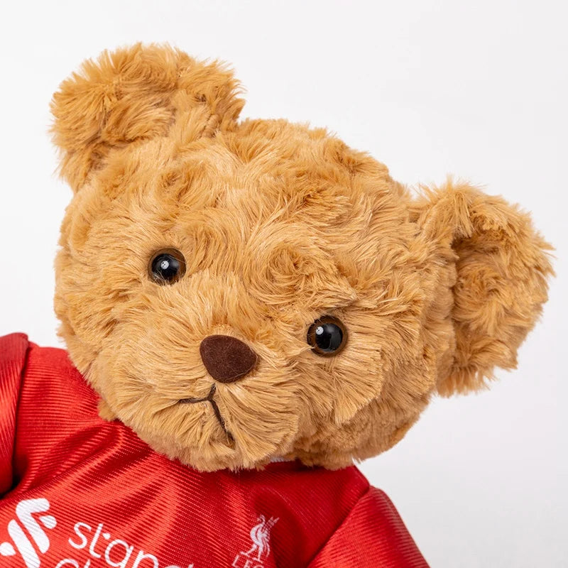 35cm Football Bear Plush Toy Cuddly Teddy Bear Soft  Stuffed Plush Animal Teddy Bear Doll Detachable jersey
