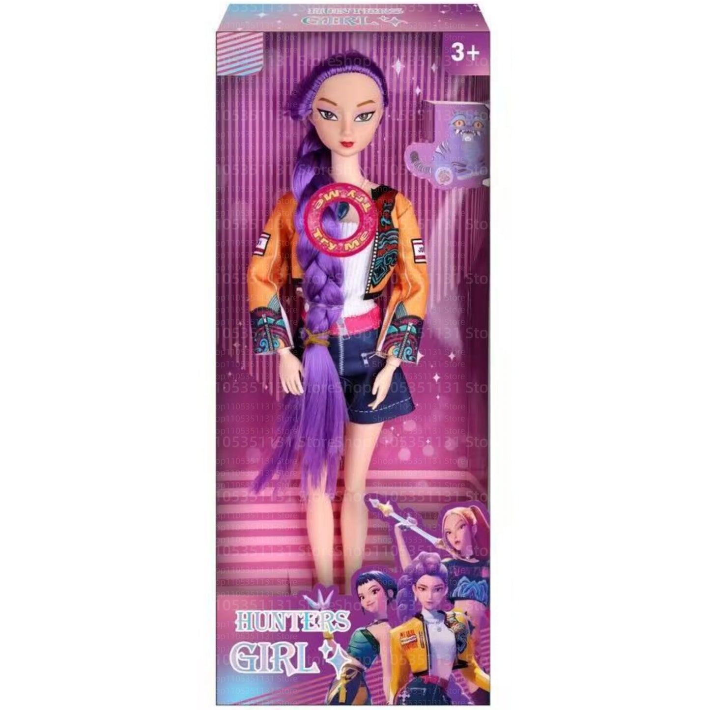 Hunters Girl Doll Rumi Mira Zoey Vinyl Figure Kpop Demon Hunters 11 Inch Posable Anime Toy with Theme Music for Kids Girl Gift
