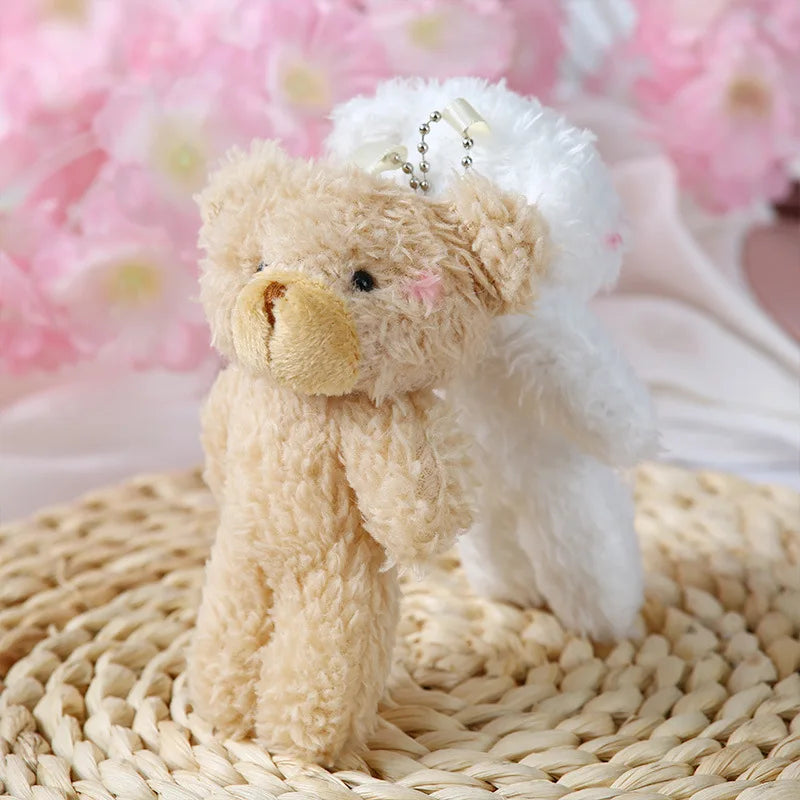 10/30/50pcs12cm Cute Blush Teddy Bear Cartoon Rabbit Bunny Animal Plush Stuffed Dolls Toys Keychain Pendent Small Gift Wholesale