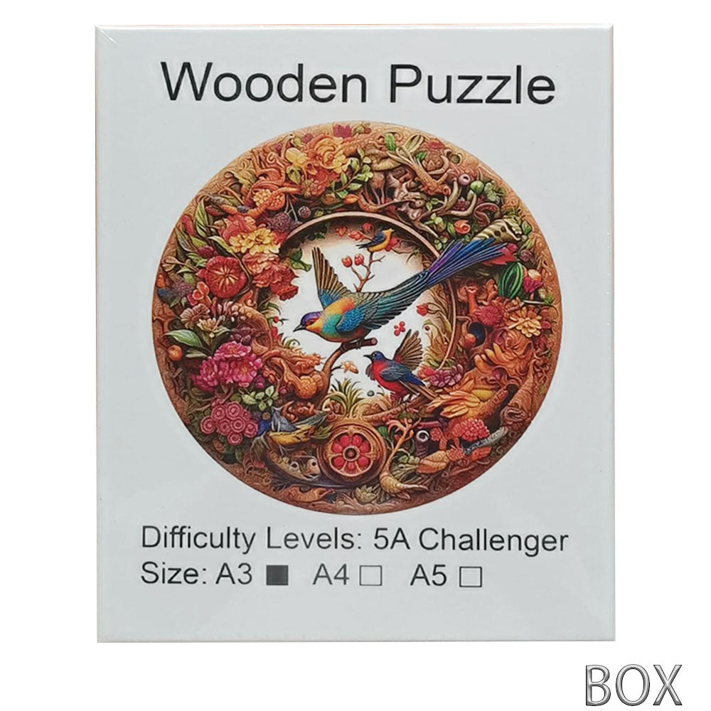 Adult and Children's Animal Wooden Puzzle Refined Bird Figure A3 A4 A5 3D Wooden Crafts Circular Festival Gift Children's Toys