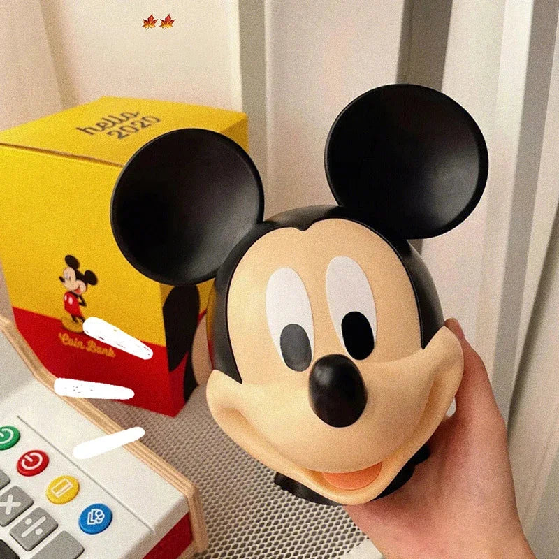 Disney Figuras 16cm Piggy Bank Mickey Mouse Donald Duck Money Bank Box Cartoon Doll Saving Pot Home Accessories Birthday Gift