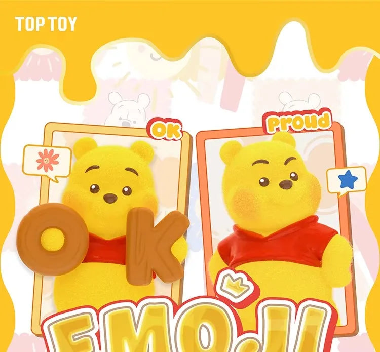 TOP TOY Disney Pooh Bear Expression Pack Series Blind Box Cute Desktop Decoration Ornament Children's Toy Model Birthday Gift