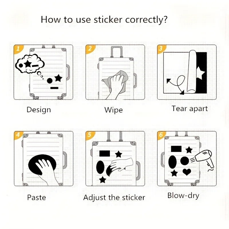 8/16Pcs Number Block Puzzle Make A Face Stickers Educational DIY Waterproof for Storage Box Drawer Guitar Stationery Box Decals
