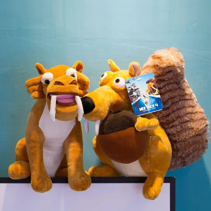 Ice Age Plush Toy Squirrel Mammoth Elephant Swordtooth Tiger Doll Soft Stuffed Animal Sleeping Pillow Gifts for Kids and Girls