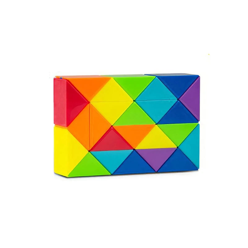 Rainbow Folding Magic Snake Cube Twist Puzzle 24 36 48 72 Segments Educational Toys for Kids Sensory Brain Teaser Games