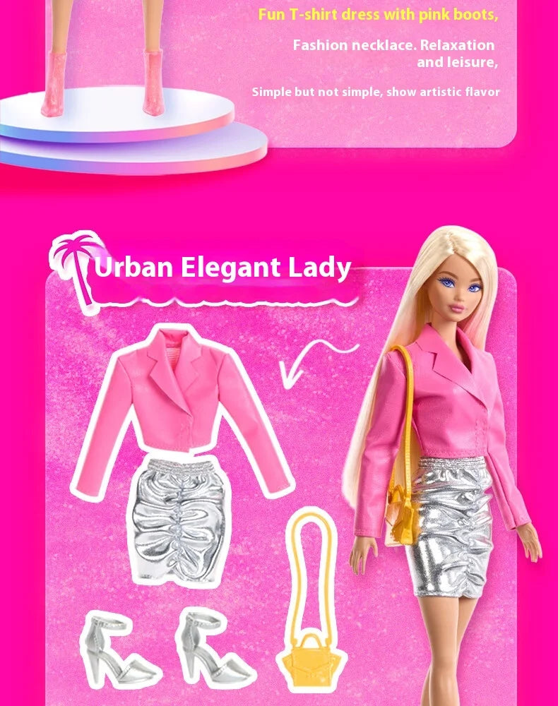 Authentic Barbie Doll with Odile Face Mold Toy Princess Charm Box Set for Girls Imaginary Play Birthday Gift Doll Figure