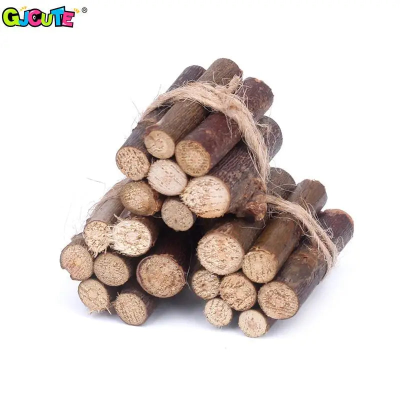 1Pc or 3 Bundles/Set Dollhouse Miniature Bonfire Firewood Model Living Scene Decor Kids Pretend Play Toy Doll House Accessories