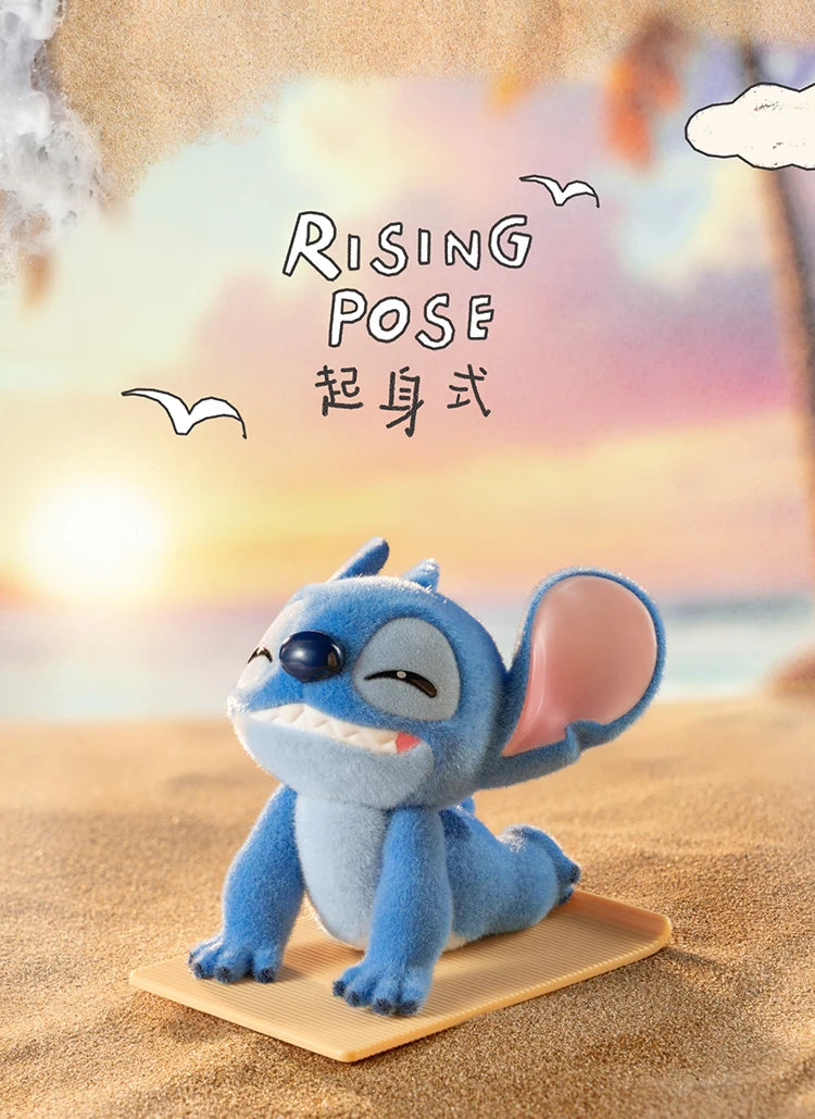 New Toptoy Disney Stitch Energetic Yoga Random Blind Box Series Flocked Figurine Cute Anime Peripheral Doll Collectible Gifts