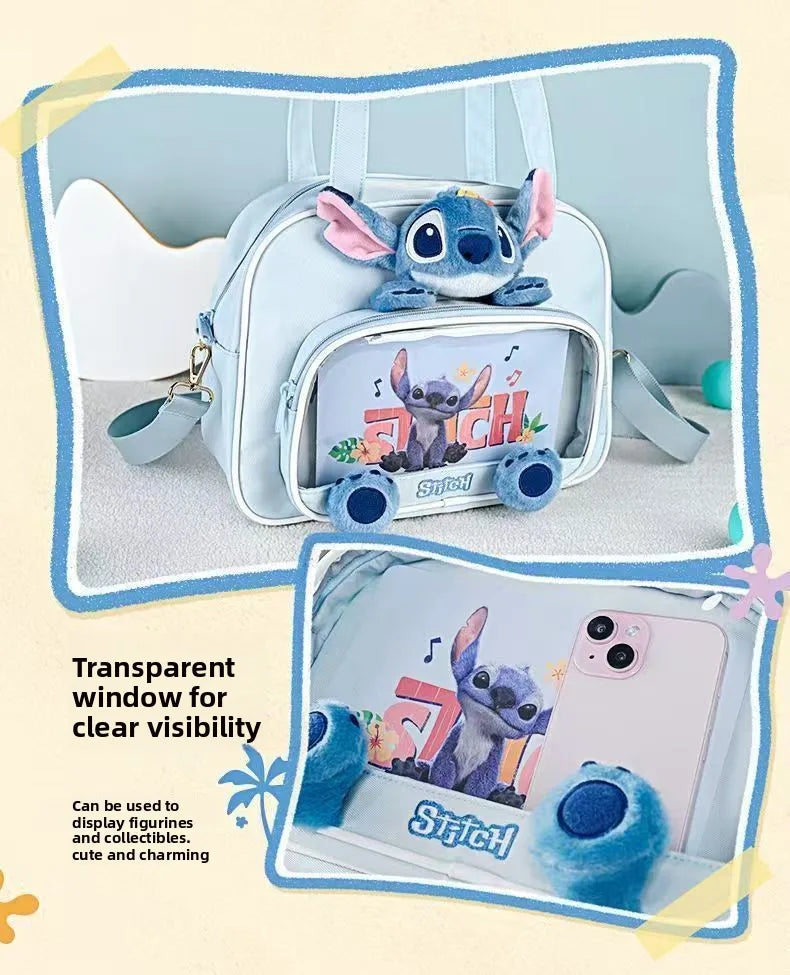Disney Stitch Cartoon Shoulder Bag Cute Anime Tote Bag Casual Daily Purse Fashion Handbag Kawaii Girl Shopping Bag wholesale