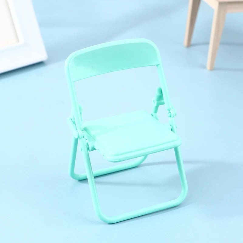 1Pc Mini Chair 1:12 Dollhouse Miniature Chair Plastic Armchair Folding Chair Simulation Furniture Doll House Decor Accessories