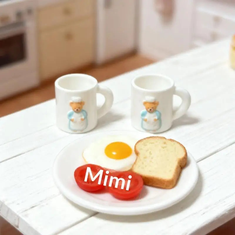2pcs Dollhouse Mug Model Dollhouse Scene Decoration Miniature Pretend Play Home Bear Water Cups Dolls House Accessories Toys