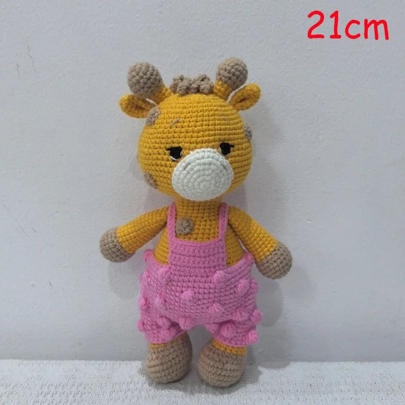 Amigurumi Elephant Lion Doll Baby Stuffed Animal Doll kawaii Handmade Knitted Plush Lion Toy Newborn Accompany Doll Room Decor