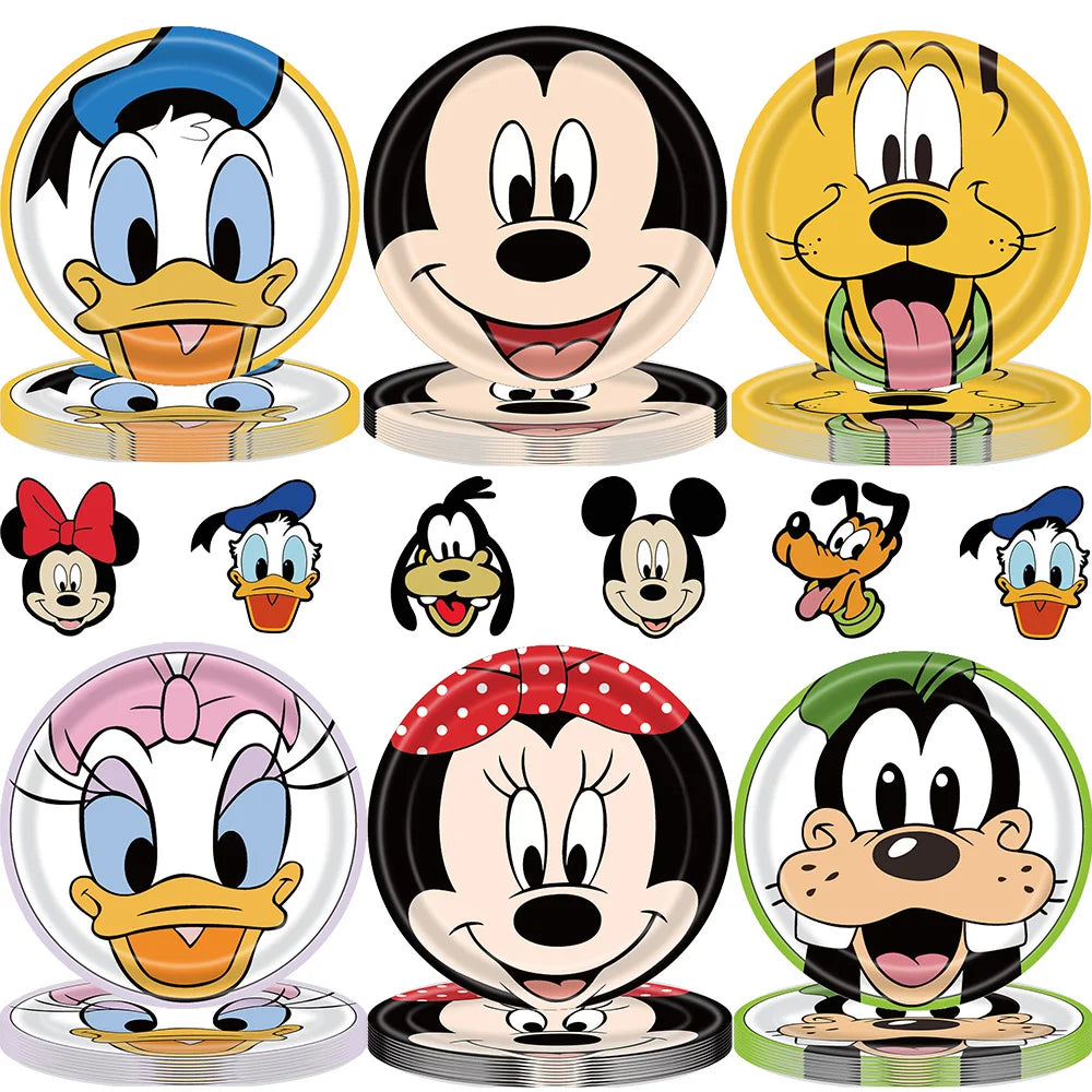 Mickey Mouse Theme Disposable Party Plate Mickey Minnie Daisy Donald Duck Children's Birthday Party Supplies Baby Shower