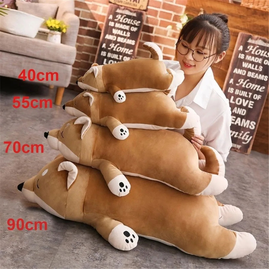 Cartoon Lying Plush Stuffed Dog Pillows Big Toys Shiba Inu Dog Doll Lovely Animal Birthday Gift Plush Pillow for Children