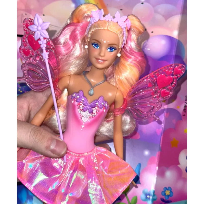 Pre sale new Genuine Barbie Princess Doll Color Changing Dream Butterfly Fairy Toy Girls Dolls Collectible Figures Birthday Gift